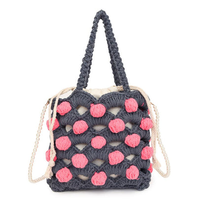 Handwoven Bag with Pearls